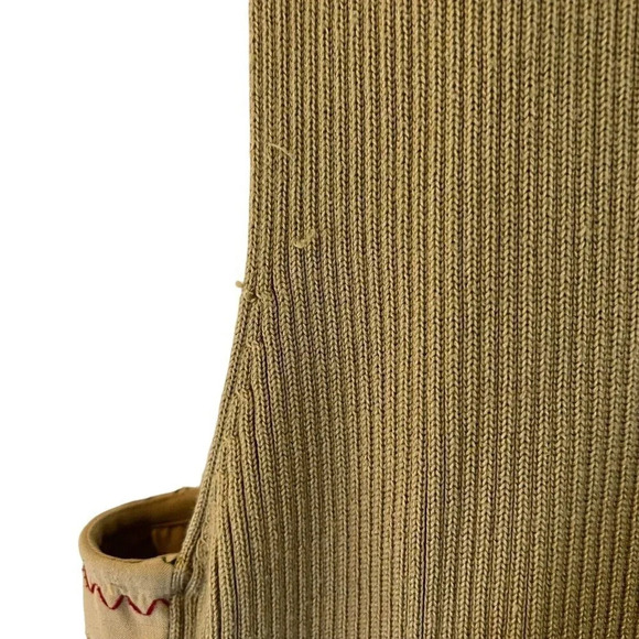 Alfred Dunner Full Zip Vest 16 Earth Tone Color Zig Zag Embroidery Knit Backside - Picture 6 of 13